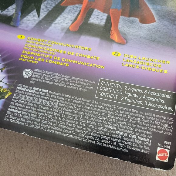 New Batman Superman Action Figure 2 Pack 2003 Mattel DC Comics Vintage NWT - Picture 8 of 10